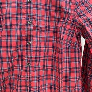 J.Crew Red Tartan Popover 2 XS chemise boutonnée robe top plaid 08712